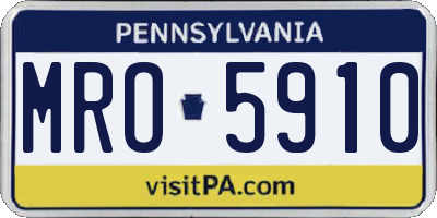 PA license plate MRO5910