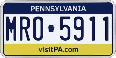 PA license plate MRO5911