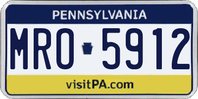 PA license plate MRO5912