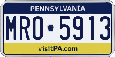 PA license plate MRO5913