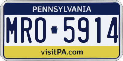 PA license plate MRO5914