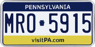 PA license plate MRO5915