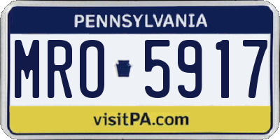 PA license plate MRO5917