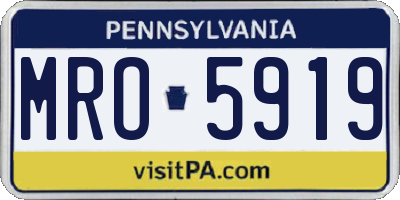PA license plate MRO5919
