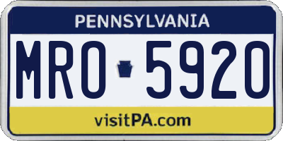 PA license plate MRO5920