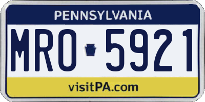 PA license plate MRO5921