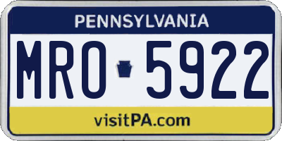 PA license plate MRO5922
