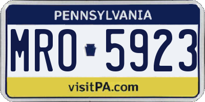 PA license plate MRO5923