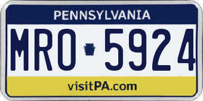 PA license plate MRO5924