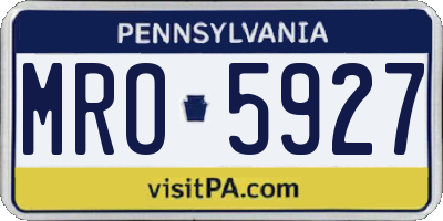 PA license plate MRO5927