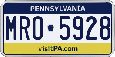 PA license plate MRO5928