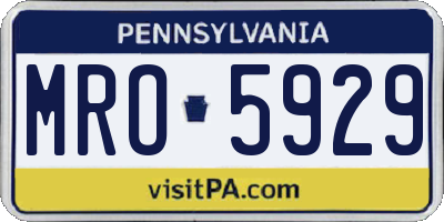 PA license plate MRO5929