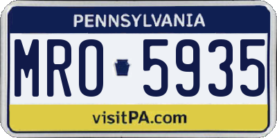 PA license plate MRO5935