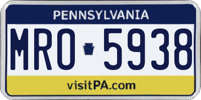 PA license plate MRO5938