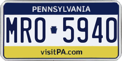 PA license plate MRO5940