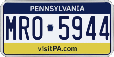 PA license plate MRO5944