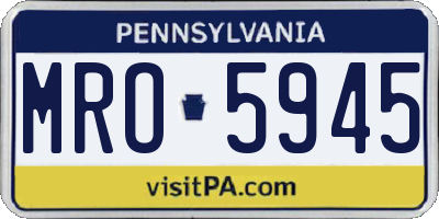 PA license plate MRO5945