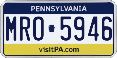 PA license plate MRO5946