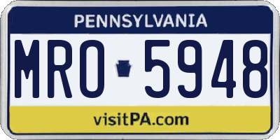 PA license plate MRO5948