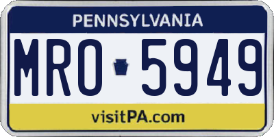 PA license plate MRO5949