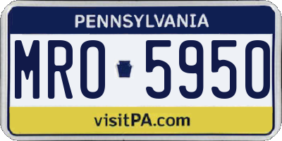 PA license plate MRO5950
