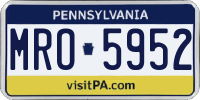 PA license plate MRO5952
