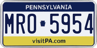 PA license plate MRO5954