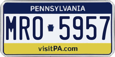 PA license plate MRO5957