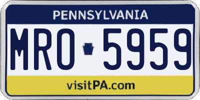PA license plate MRO5959