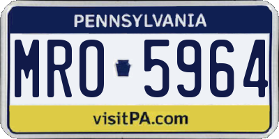 PA license plate MRO5964