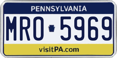 PA license plate MRO5969