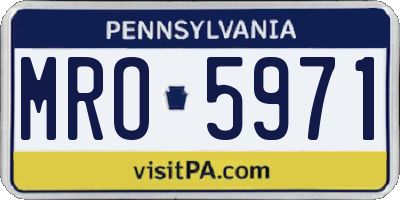 PA license plate MRO5971