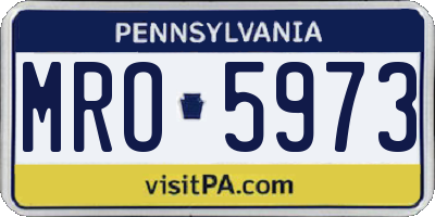 PA license plate MRO5973