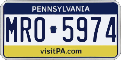 PA license plate MRO5974