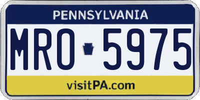 PA license plate MRO5975