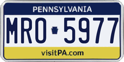 PA license plate MRO5977