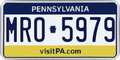 PA license plate MRO5979