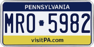 PA license plate MRO5982