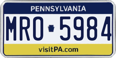 PA license plate MRO5984