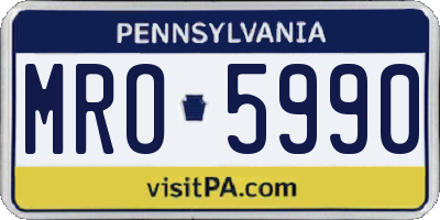 PA license plate MRO5990