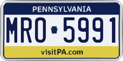 PA license plate MRO5991