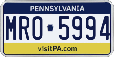 PA license plate MRO5994