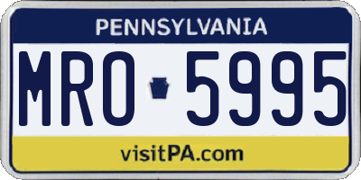 PA license plate MRO5995