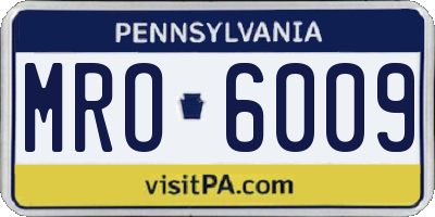 PA license plate MRO6009