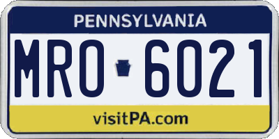 PA license plate MRO6021
