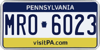 PA license plate MRO6023
