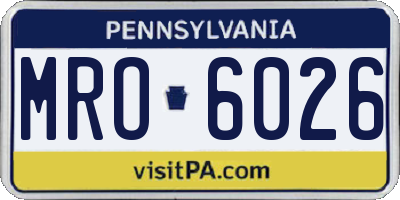 PA license plate MRO6026