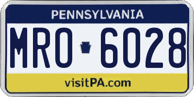 PA license plate MRO6028