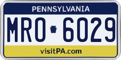 PA license plate MRO6029