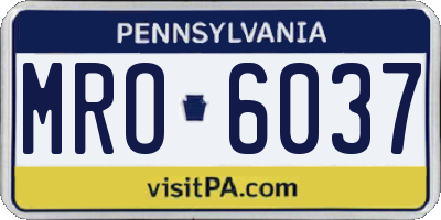 PA license plate MRO6037